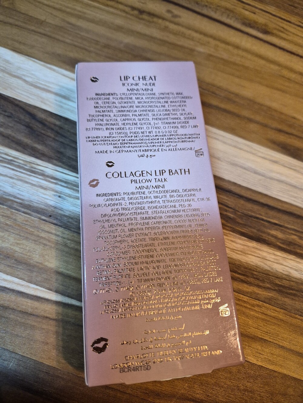 Charlotte Tilbury Glossy Nude Pink Lip Duo w/Lip Cheat & Collagen Lip Bath, NIB - Picture 10 of 10